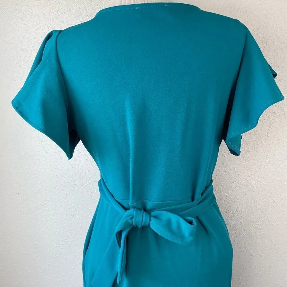 OTEN Blue Midi Dress Size L EUC - Picture 5 of 7